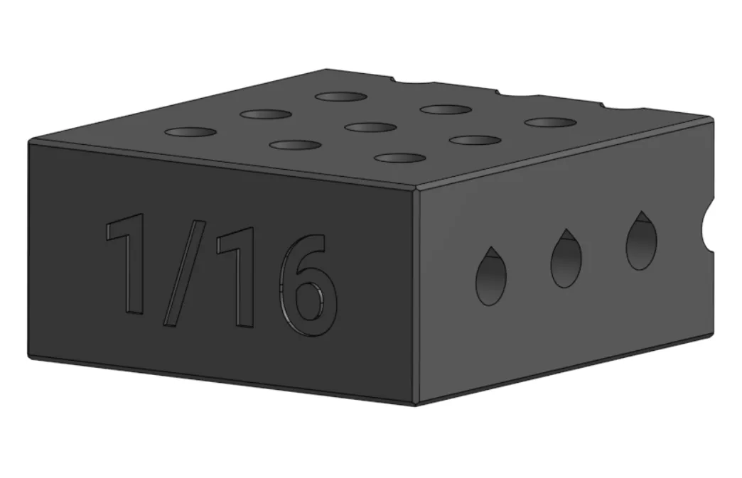 Crush block with teardrop geometry