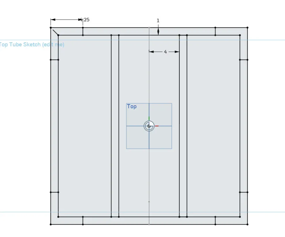 Final cross rail sketch setup.