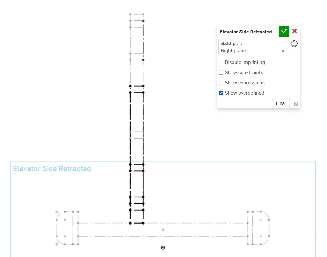 Retracted side sketch