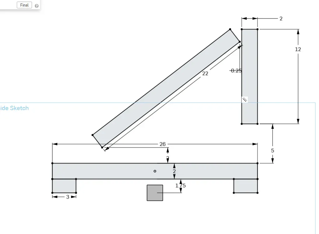 Triangle frame sketch.