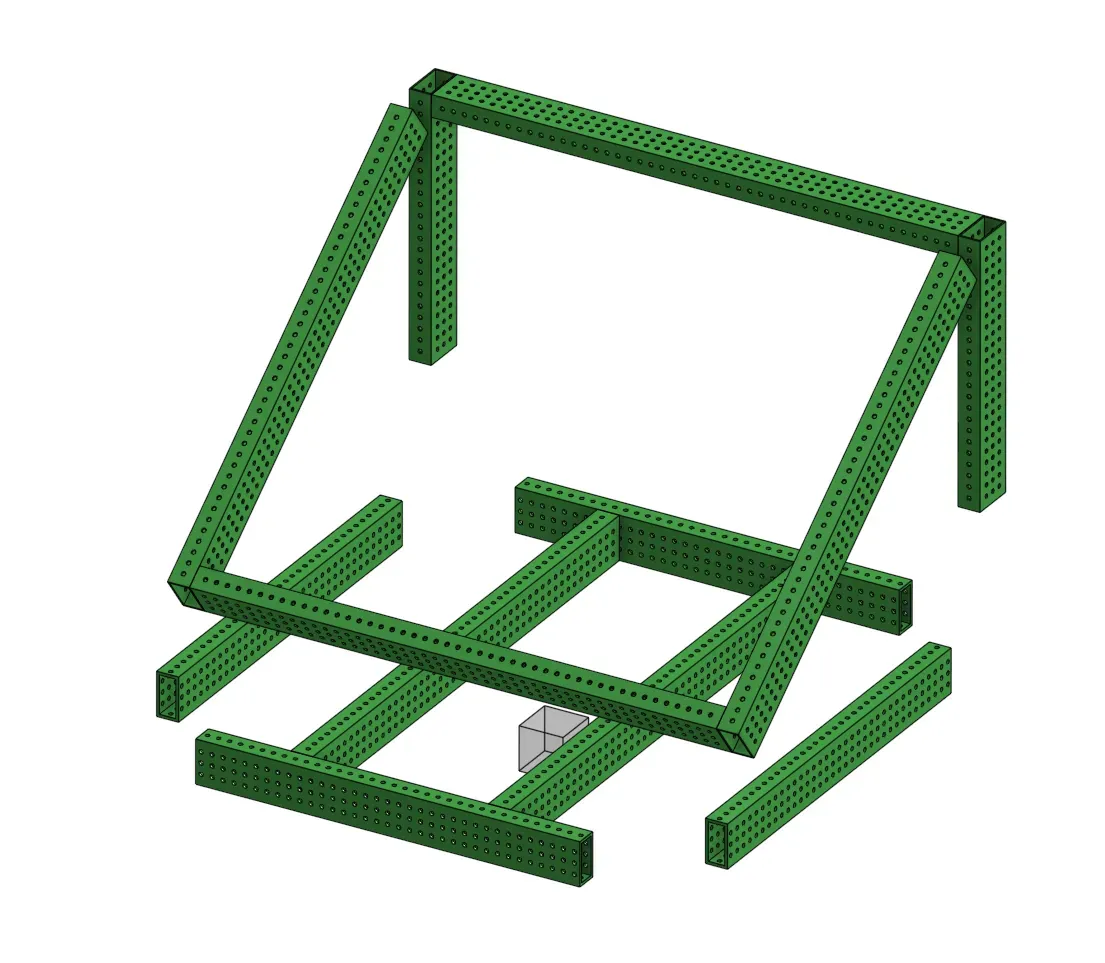Triangle frame example (angled box tubes)