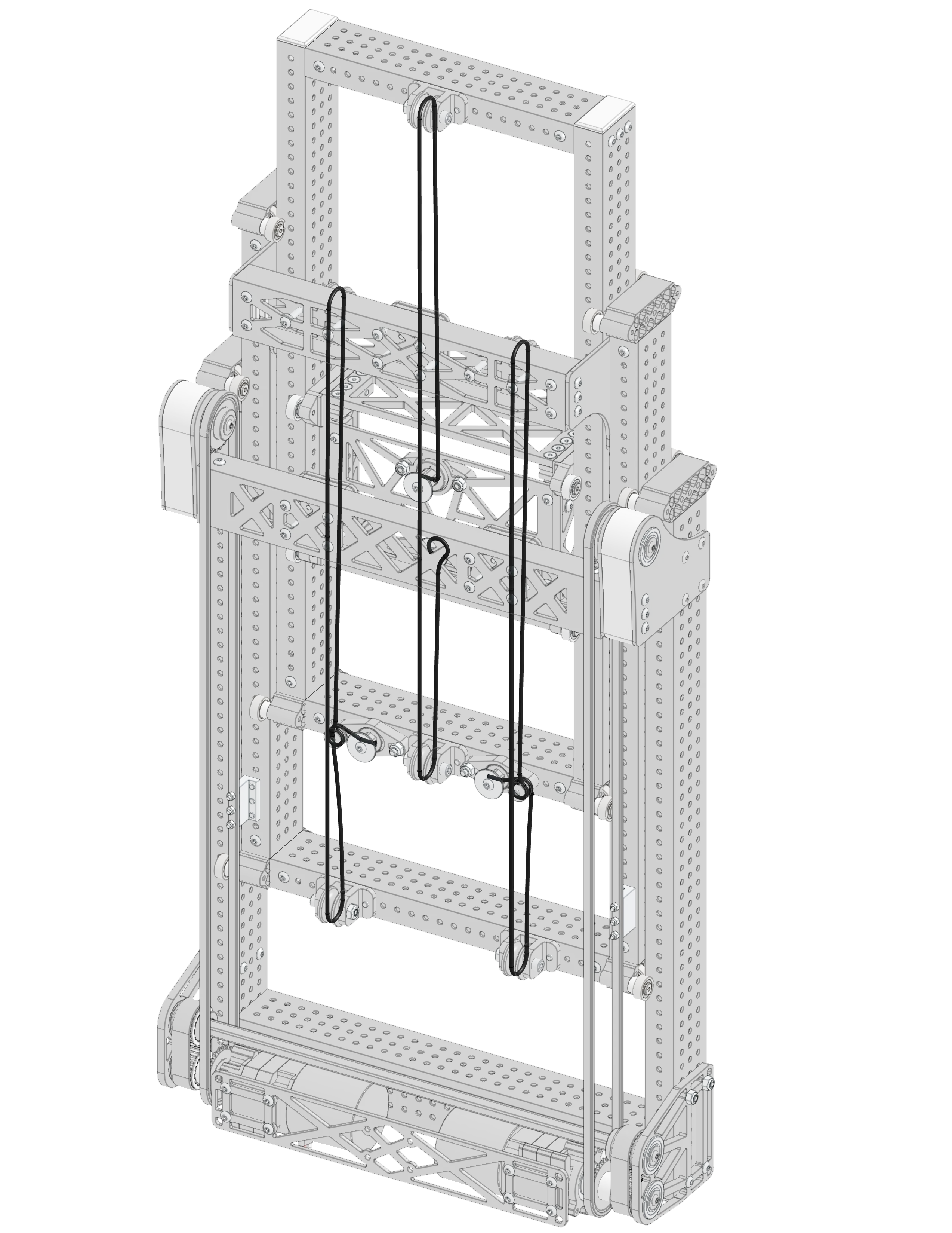 Example of a 3 stage cascade elevator rigging