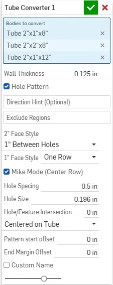 Tube Converter settings example